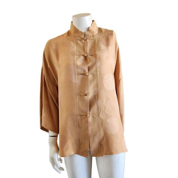 Soma intimates 2 women's vintage 90s cream silky tunic embroidered floral - Picture 1 of 6